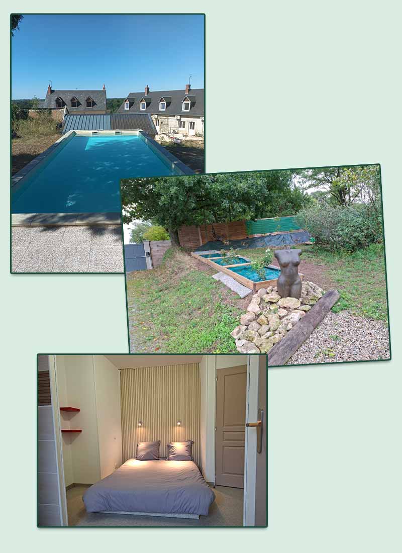 Une maison d'hôtes naturiste d'avril à septembre dans un jardin sans vis à vis